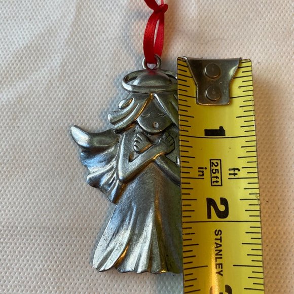 Silver Shy Angel Girl Ornament - Picture 4 of 6